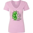 thumbnail image 3 of Inktastic Mental Health Awareness Green Sunflower Ribbon Women's V-Neck T-Shirt, 3 of 5