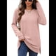 thumbnail image 1 of Camiseta Holgada de Larga con Cuello Redondo y Estampado Geométrico de Jacquard para Mujer, Ropa de Invierno 2025 Rosa S, 1 of 10