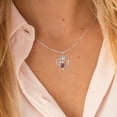 thumbnail image 3 of Beautlace 925 Sterling Silver Rose Heart Necklace,Rose Flower Pendant Necklace Jewelry Birthday Christmas Valentines Mother's Day Gifts for Women Mom-January, 3 of 12