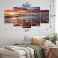 thumbnail image 4 of Designart "Horizon by the Sunset Beach V" Coastal Metal Wall Art Set, 4 of 5