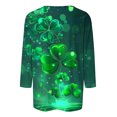 thumbnail image 4 of St Patricks Day Top for Women, 3/4 Sleeve T Shirts, Crew Neck Blouse Tops Ladies' Loose Casual St. Patrick's Day Printed Round Neck Three Quarter Sleeves T-Shirt Top, 4 of 5