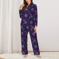 thumbnail image 2 of Fotbe Purple Dreamcatcher1 Conjunto de Pijama de Manga Larga para Mujer con Estampado, Ropa de Dormir de 2 Piezas, Conjunto de Casa Suave y Cómodo con Bolsillos-Small, 2 of 7