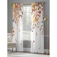 thumbnail image 4 of Brown Eucalyptus Leaves Sheer Curtains 84 Inch Length 2 Panels Set Window Treatments, Summer Botanical Weeping Watercolor Rod Pocket Semi Curtains for Living Room/Bedroom/Kitchen Décor, 104"W x 84"L, 4 of 7