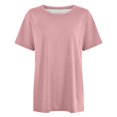 thumbnail image 3 of Duojiaj Women's Fashion Round Neck Plus Size Short Sleeved Solid Color T Shirt Top Women's T-Shirts, 3 of 3