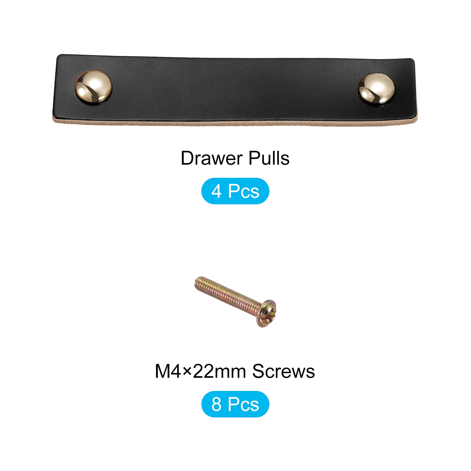 Unique Bargains Drawer Pulls Furniture Handles Knobs for Luggage Black Gold 5.4"
