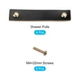 thumbnail image 3 of Unique Bargains Leather Furniture Handles Drawer Knobs Pulls Black Gold 5.4", 3 of 5