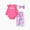 Hot Pink, variant on Baby Girl Clothes 3Pcs Christmas Ruffle Long Sleeve Romper And Graphic Pants Set With Headband Newborn Outfits Sizes 0/3-18M