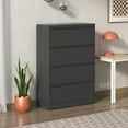 thumbnail image 6 of Dtwnek 4 Drawer Lateral File Cabinet with Lock, Lockable File Cabinet for Home Office, Locking Metal File Cabinet for Letter/A4/F4 Size, Black, 6 of 7