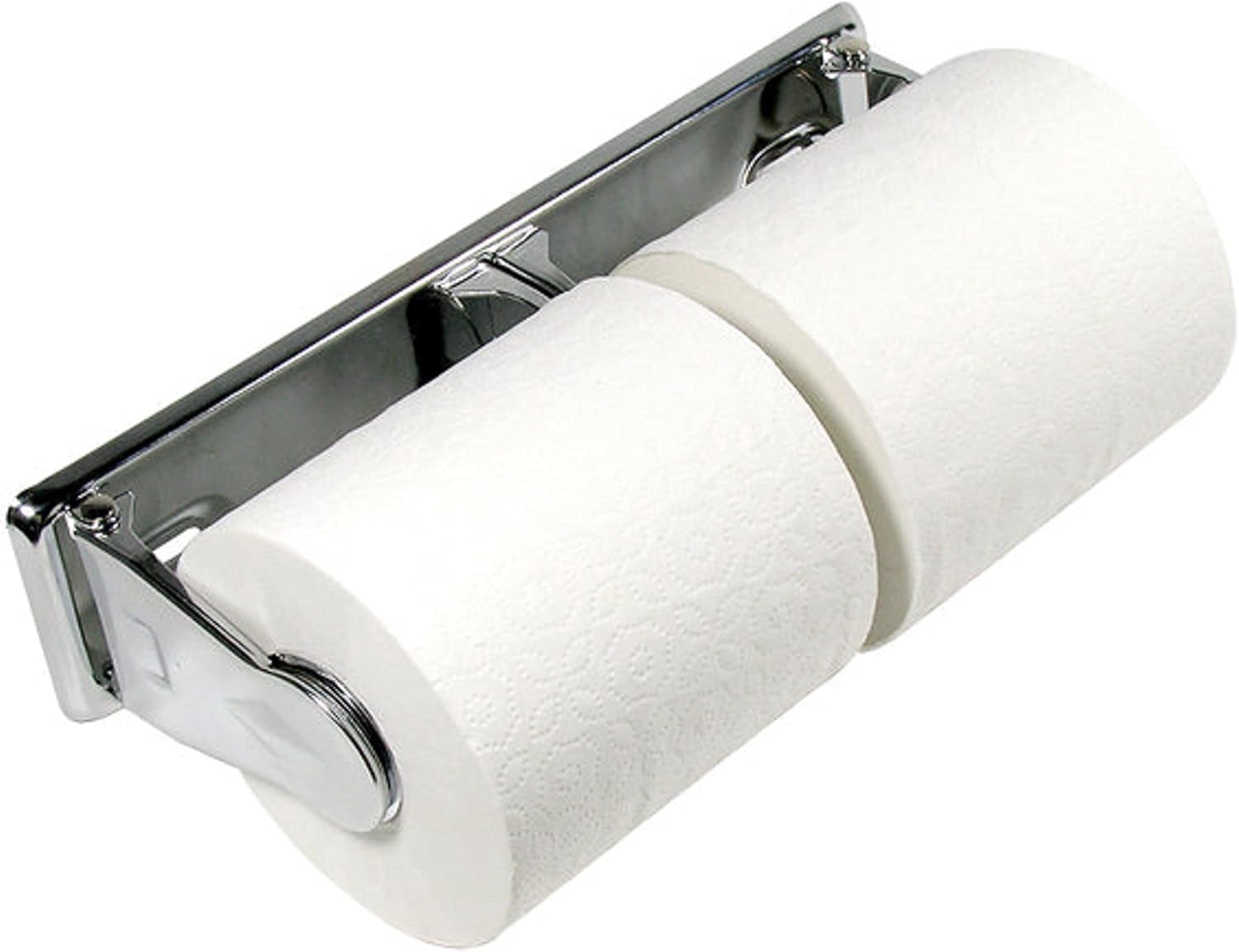 TrueCraftware- Dual Roll Locking Toilet Tissue Dispenser fits 4" Diameter Toilet Paper Roll Chrome Plated- Bathroom Toilet Paper Holder Wall Mounted Toilet Roll Holder for Bathroom Kitchen Washroom