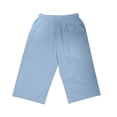 thumbnail image 6 of YFNNUP Capris for Women Elastic Waist Lounge Capri Pants Lightweight Workout Trouser Summer Casual Beach Vacation Pant Blue XL, 6 of 9