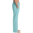 thumbnail image 3 of LWavelet Men's Pajama Pants - Drawstring & Button Waist Soft Fabric Nightwear & Loungewear Comfortable Pants Cyan L, 3 of 6