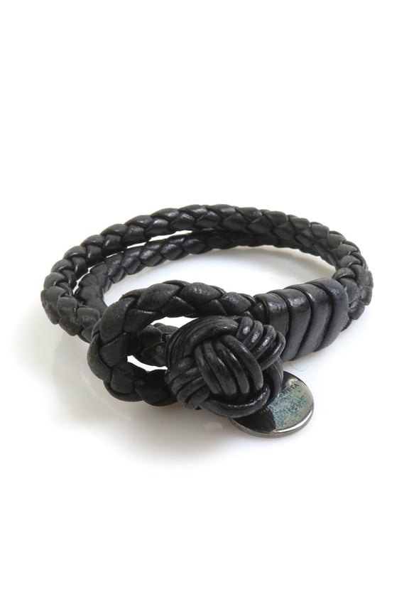 Pre-Owned Bottega Veneta Bracelet in Black Leather, Unisex, r10916a (Good)