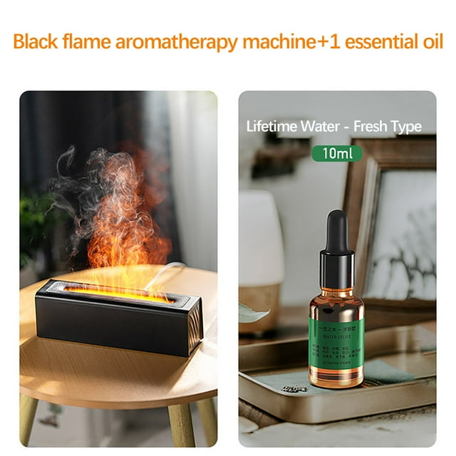 Aidoshy Essential Oil Diffuser, Simulation Flame Aromatherapy Machine Household USB Plug-in Essential Oil Aromatherapy Silent for Home Office Room