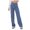 Blue, variant on Top-kevin High Waisted Button Multiple Pockets Straight Leg Casual Pants # summer # summervibes