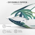 thumbnail image 5 of ZNDUO Square Home Decorative Throw Pillows, Corduroy Tropical Green Foliage Pattern Couch Pillows, Throw Pillows for Bed, 18"x18", 5 of 8