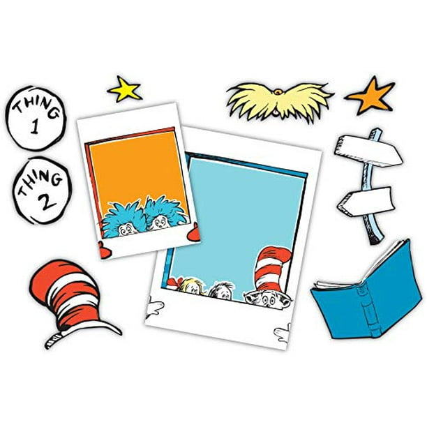 Eurekas Retour à l'École Dr. Seuss Chat dans le Chapeau Selfie Décorations de Classe, 15pc. (837226)