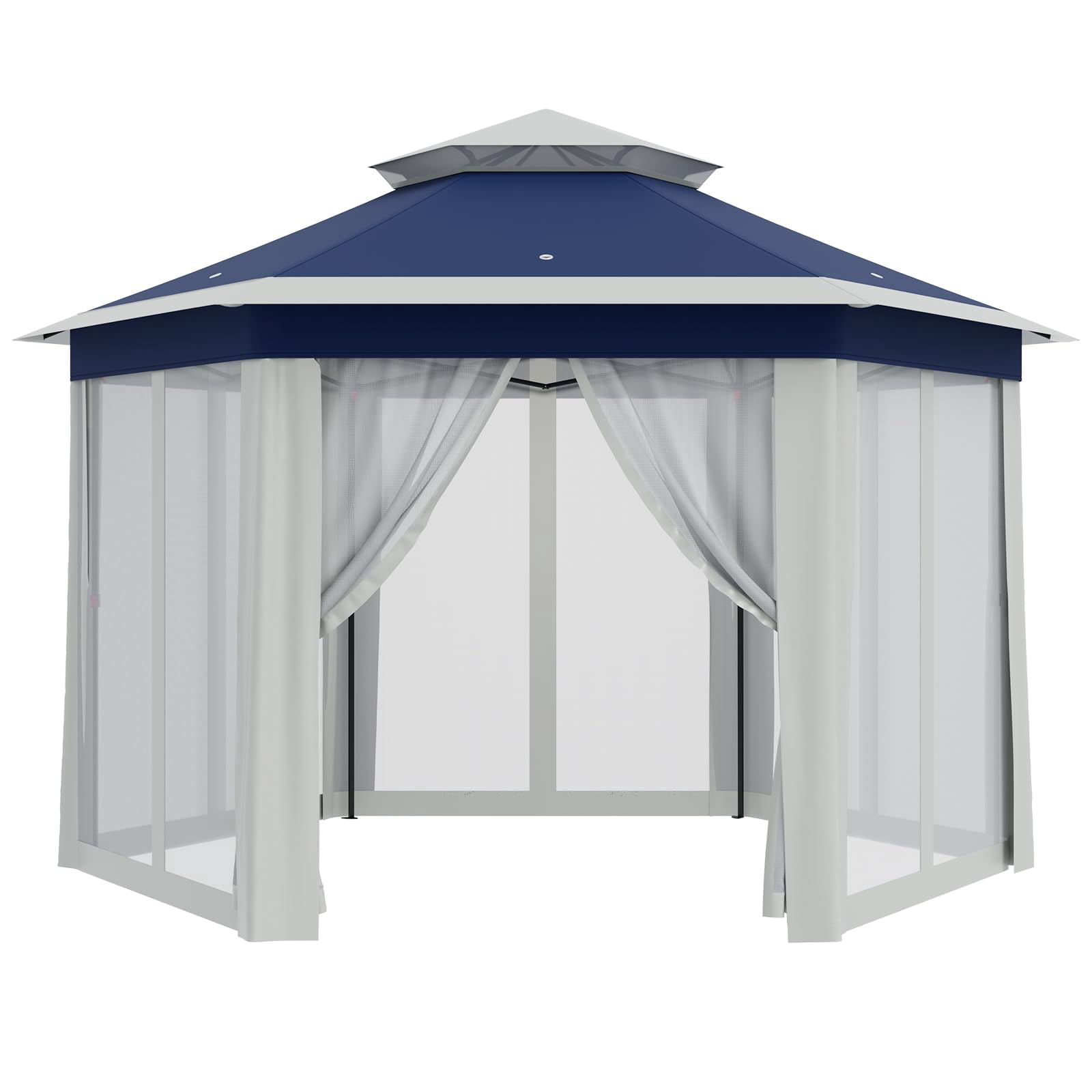 TROPOW Gazebos for Gardens,All Seasons Gazebos,with Adjustable Heights,Outdoor Gazebo for Backyard & Patio Furniture,Pop Up Tent,Blue