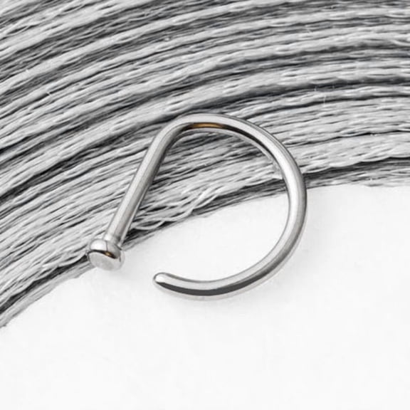 1 D-shaped fake nose ring set Silver fake nose ring Nose ring Women's nose ring Stainless steel fake pierced nose ring