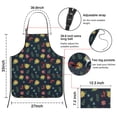 thumbnail image 3 of Pioneer Flower Floral Print Pattern Cotton Linen Apron with Pockets, Waterproof Adjustable, 33x27 Inch for Kitchen, Gardening, BBQ, Salon, 3 of 6