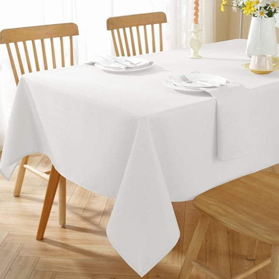 Tablecloth FAUX Pattern Polyester Table Cloth Spill Proof Dust-Proof Wrinkle Resistant Table Cover for Kitchen Dining Tabletop Decoration