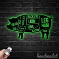 thumbnail image 2 of Handmadetneonsign Personalized Pig Pork Cuts Metal Wall Art LED Light, Custom Meat Butcher Metal, 2 of 5