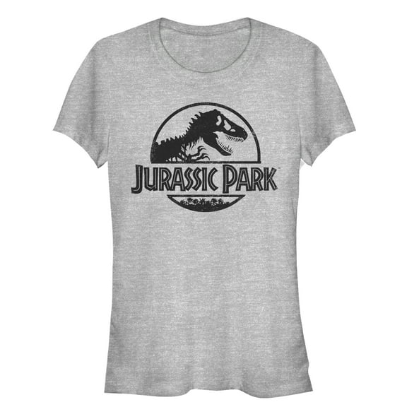 Junior's Jurassic Park Classic Logo  Graphic Tee Athletic Heather Medium
