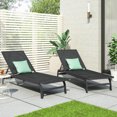 thumbnail image 3 of Olurrisa Outdoor Chaise Lounge Set of 2, Aluminum Frame with Breathable Mesh Seat for Patio Poolside Black, 3 of 8