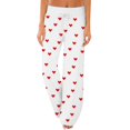 thumbnail image 2 of LEJHVAQK Valentine's Day Pajama Pants for Women Heart Printed Pjs Sleep Pants Comfort Waist Wide Leg Lounge Pants with Adjustable Drawstring, 2 of 6
