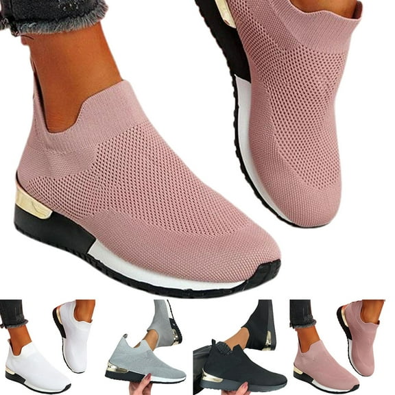 Zhaomeidaxi Womens Slip On Walking Shoes Non Slip Running Shoes Breathable Lightweight Gym Sneakers