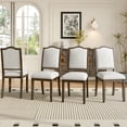 thumbnail image 2 of Xukmct 4 Pack Side Chair with High Back, Upholstered Dining Chair for Kitchen, Bedroom, Dining Room, Living Room, Beige+Brown, 2 of 10