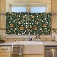 thumbnail image 2 of Yayeee Kitchen Curtains Tier Set of 2 Light Filtering 57"x24" Over Sink Window Panels, Orange Flowers, 2 of 7