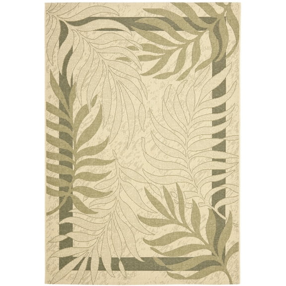 Safavieh Courtyard Cailyn Floral Indoor/Outdoor Area Rug, Cream/Green, 5'3" x 7'7"