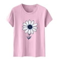 thumbnail image 5 of Xdegoge Ofertas En T Shirts for Women Short Sleeve Summer Tops Floral Graphic Tees Casual Tunic Cute T-Shirt Loose Fit Crew Neck Blouses Plus Size Basic Shirts Purchase History Saved Items, 5 of 5
