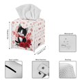thumbnail image 3 of POLERO Cute Tissue Box Cover Square, Black Cat Rose PU Leather Tissue Box Holder Waterproof, Decorative Facial Organizer for Bathroom, Vanity Countertop, Car, 3 of 7
