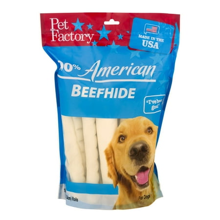 - Pet Factory 100% American Beef Hide Rolls - 10 PK, 10.0 PACK