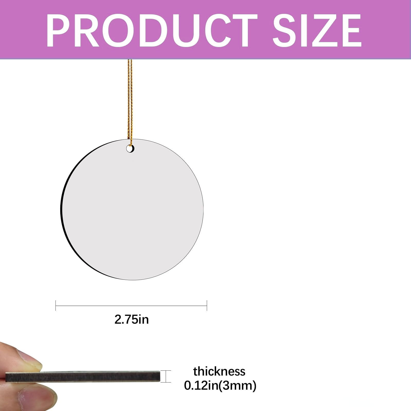 40Pcs Sublimation Ornament Blanks, 2.75inch Sublimation Blanks Bulk, DIY Sublimation Blanks for Christmas Tree Décor
