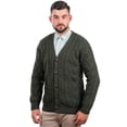 thumbnail image 3 of SAOL Aran Cable Knit Fisherman Cardigan Sweater 100% Merino Wool Men's Irish Button Up V-Neck Jacket Made in Ireland, 3 of 6