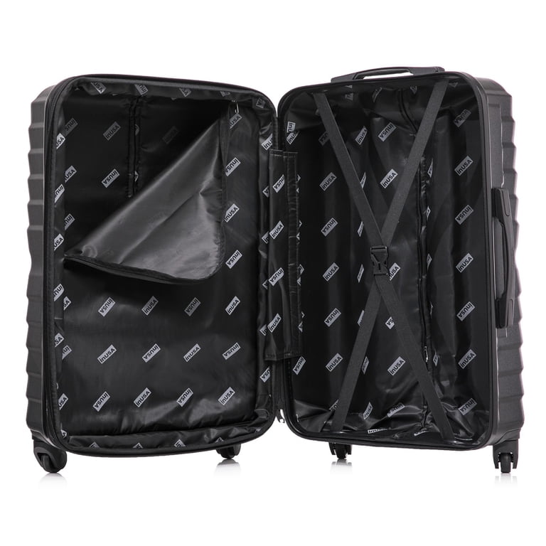 InUSA Aurum 32-Inch Hardside Checked Luggage, Black photo 3