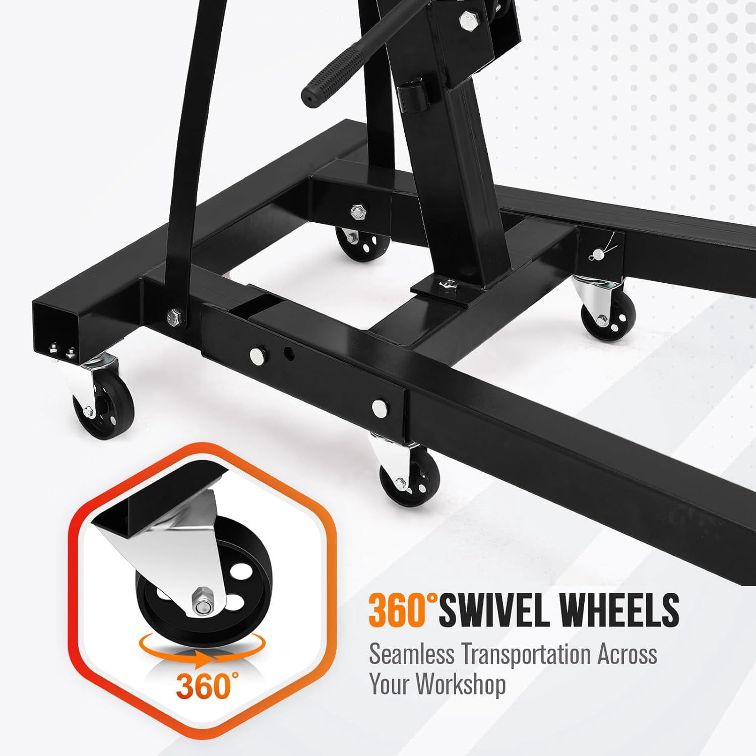 AOILE 2 Ton (4400LB) Engine Hoist Crane with Leveler Stabilizer - Hydraulic Garage Shop Lift Jack