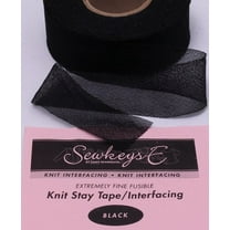 Black Fusible Knit Stay Tape - 1.25" X 25 yards SewkeysE Extremely Fine Knit Interfacing Sold by the 25 yard Roll - Black (KST1.25-BL) M494.01