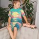 thumbnail image 4 of Balery Retro Palm Beach Sunset Conjunto de Pijama Infantil de Manga Corta con Estampado – Ropa de Dormir de Algodón Suave-4X-Large, 4 of 6
