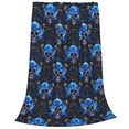 thumbnail image 2 of Zufioo cool blue flower Skull Fleece Blanket Queen Size,Plush Bed Blanket,Ultra Soft Throw Blanket,Plush Fuzzy Cozy Blanket Perfect for Bed,Couch-60"x50", 2 of 7