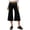 02Black, variant on Women's Casual Wide Leg Cropped Pants Low Rise Fold Over Stretch Gaucho Pants for Summer Beach Holiday Streetwear
