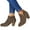 Brown, variant on Women's Ankle Boots V Cut Side Zipper Short Booties Shoes Stacked Chunky Heel Ladies Office Work Dress Pumps Boot Brown 7