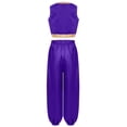 thumbnail image 2 of TiaoBug Kids Boys Arabian Prince Outfits Toad Waistcoat Open Front Vest with Bloomers Dance Pants Set Purple 6, 2 of 7