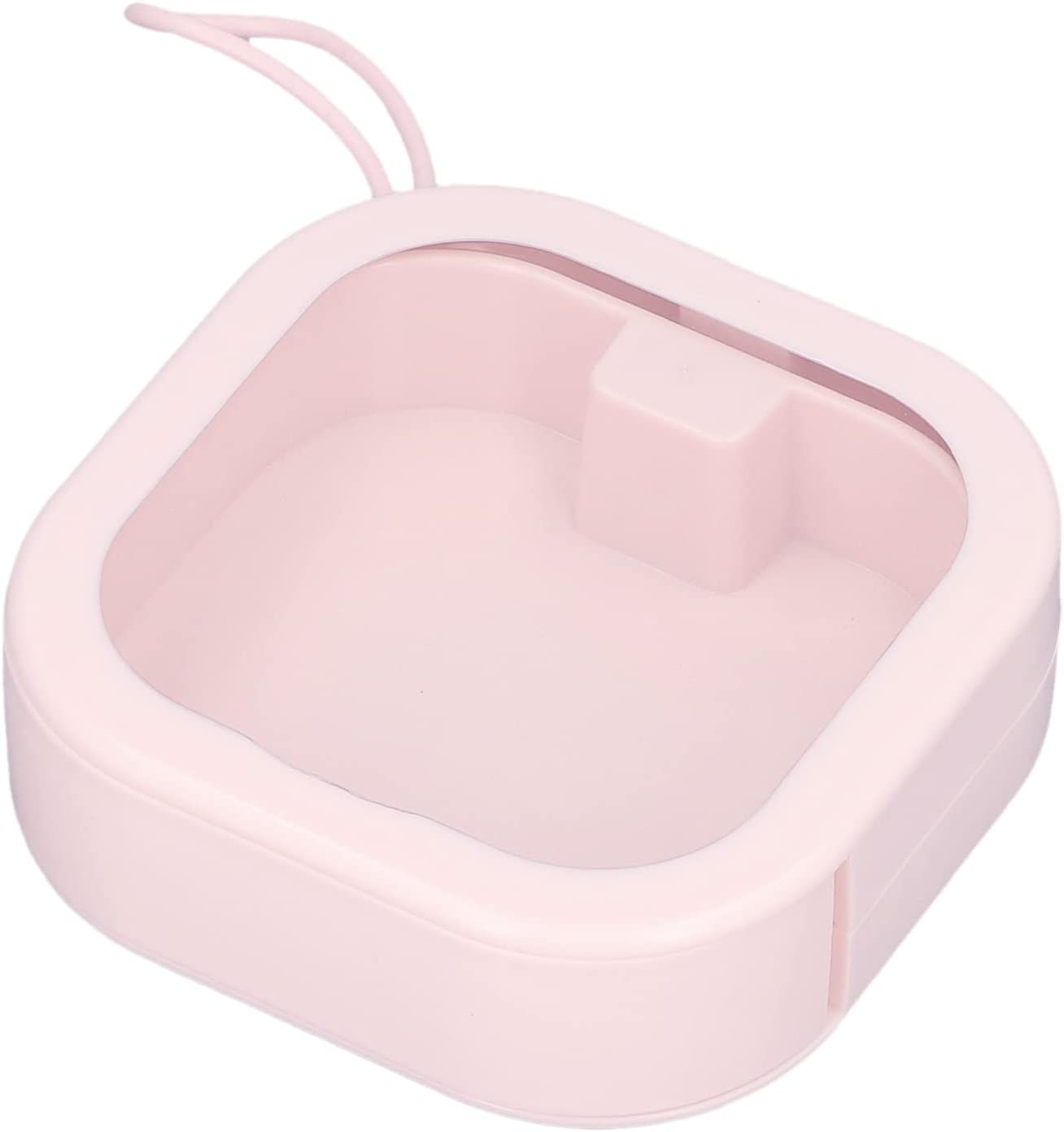 ZOUSSIQI Hair Tie Organizer Boxes ABS Transparent Jewelry Box with Strap, Press to Open, Clear Small Containers Portable Hair Tie Holder for Rings, Earrings, Beads, Small Items(Pink) CA919-89204