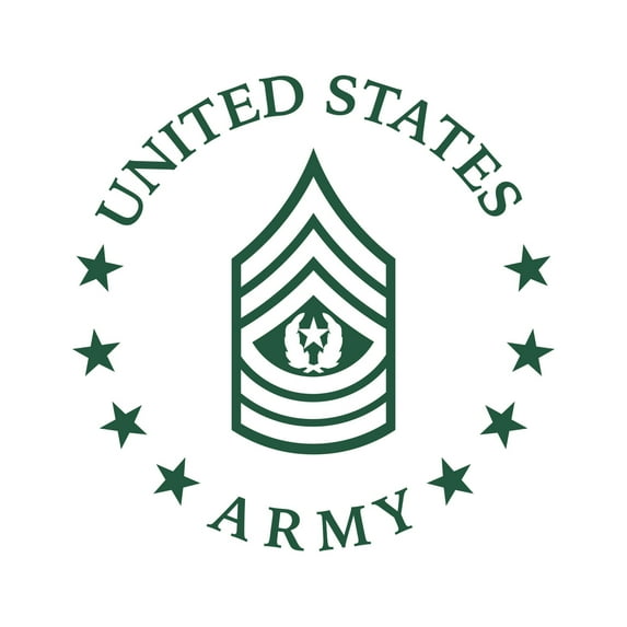 E-9 Sergeant Major of the Army US Army Rank Sticker Decal Die Cut - Self Adhesive Vinyl - Weatherproof - Made in USA - Many Color and Sizes - sma or-9 e9