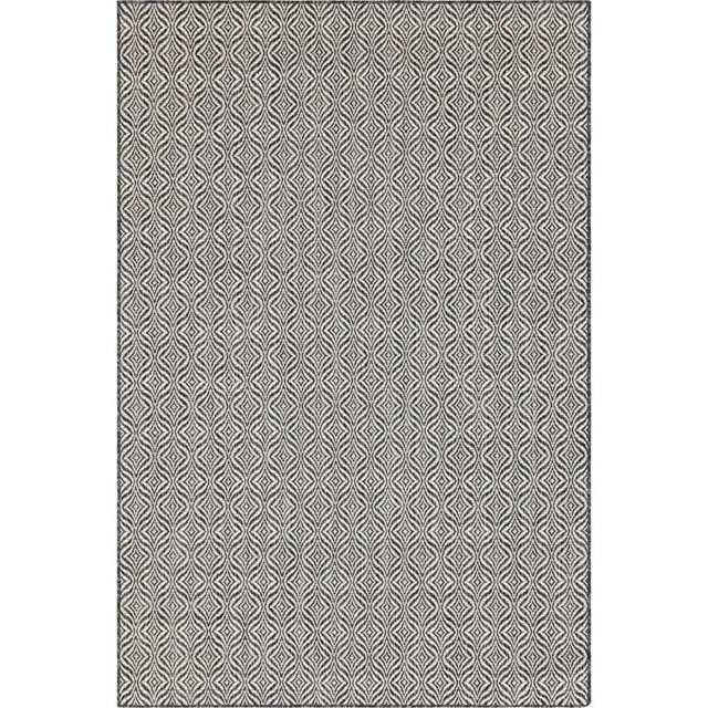 Unique Loom Outdoor Trellis Moroccan Rug 6' x 9' Rectangle Charcoal/Ivory