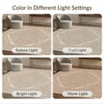 thumbnail image 7 of ODIKA Beige Pink Boho Concentric Delicate Motifs Neutral Tone Oatmeal Non-Slip Low Profile for Guest Room, Lounge, Apartment, 7 of 7
