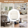 thumbnail image 5 of 29.9" Swivel Barrel Chair, 360° Upholstered Swivel Chair with Curved Design for Living Room, Bedroom, Office and Hotel, Beige, 5 of 9